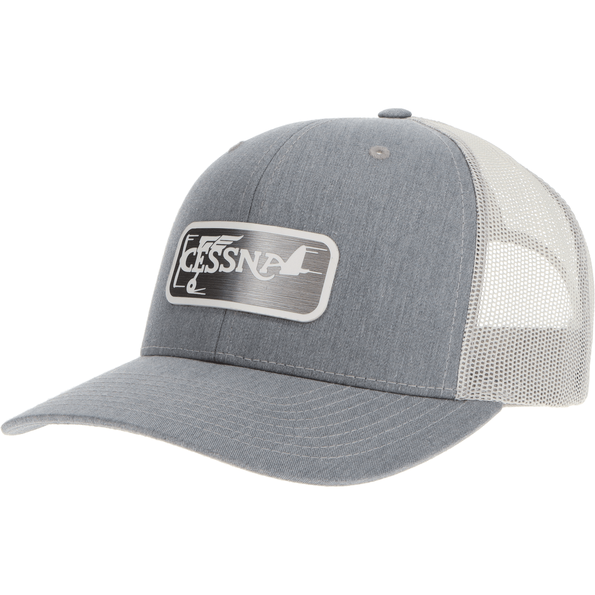 Aeroplane Apparel Company Headwear Heather Grey/Light Grey Cessna 20's Logo Velocity Trucker Hat - Pewter