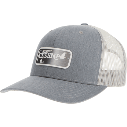 Aeroplane Apparel Company Headwear Heather Grey/Light Grey Cessna 20's Logo Velocity Trucker Hat - Pewter