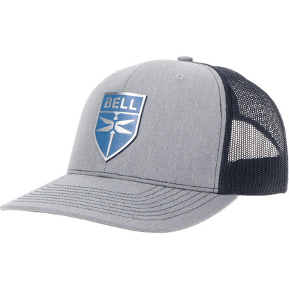 Aeroplane Apparel Company Headwear Heather Grey/Navy Bell Modern Logo Heritage Trucker Hat - Steel/Blue