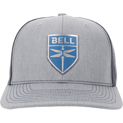 Aeroplane Apparel Company Headwear Heather Grey/Navy Bell Modern Logo Heritage Trucker Hat - Steel/Blue
