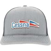 Aeroplane Apparel Company Headwear Heather Grey/Navy Cessna 70's Logo Velocity Trucker Hat - Red/White/Blue