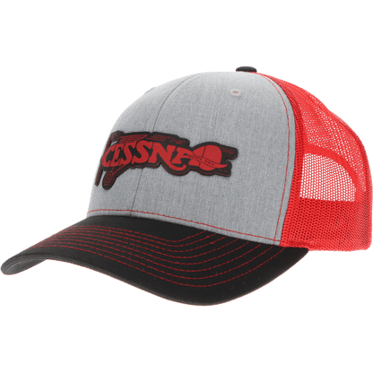 Aeroplane Apparel Company Headwear Heather Grey/Red/Black Cessna 20's & 30's Logo Heritage Trucker Hat - Red