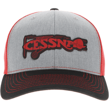 Aeroplane Apparel Company Headwear Heather Grey/Red/Black Cessna 20's & 30's Logo Heritage Trucker Hat - Red