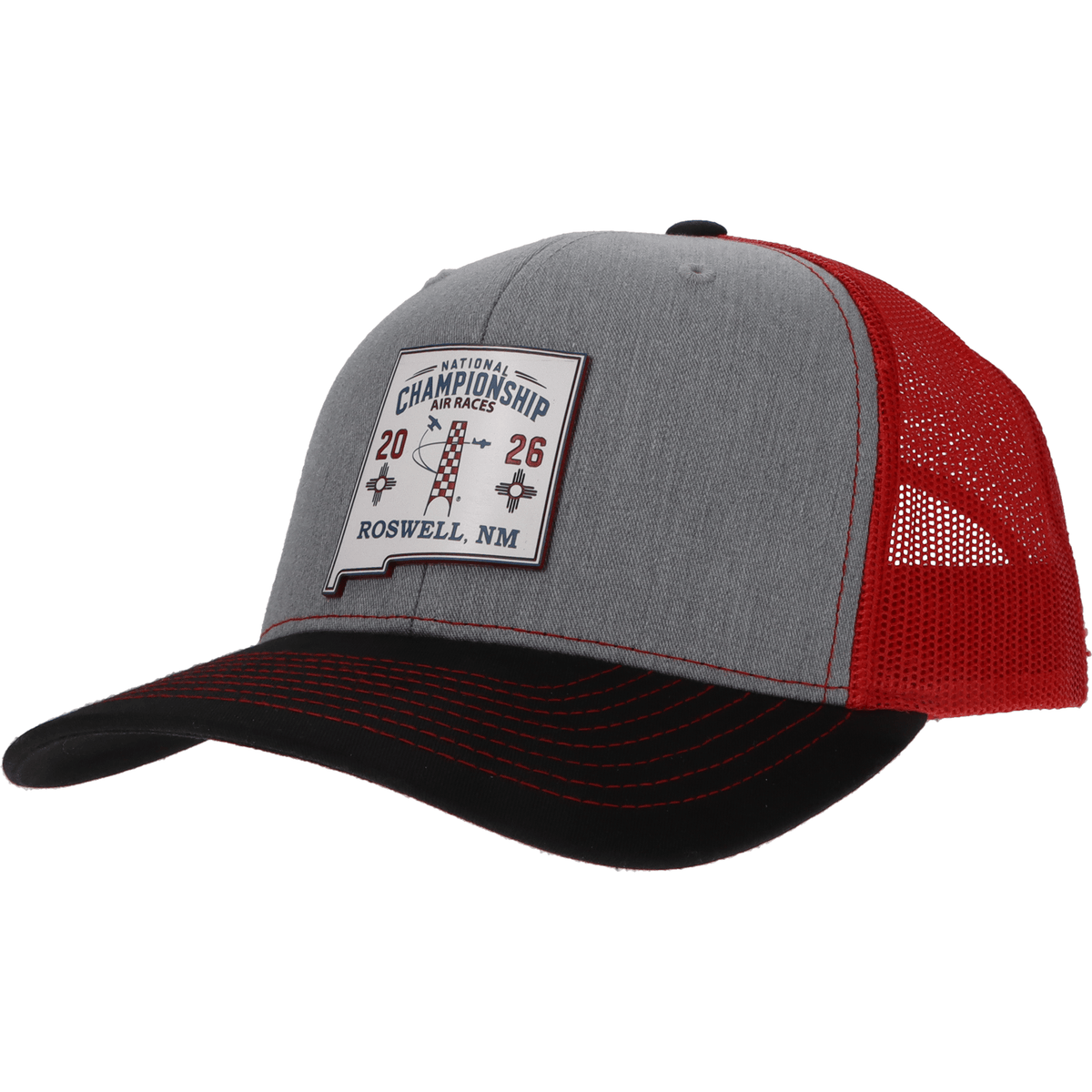 Roswell Air Races Headwear Heather Grey/Red/Black New Mexico 2026 Roswell Air Races Richardson 112 Trucker Hat