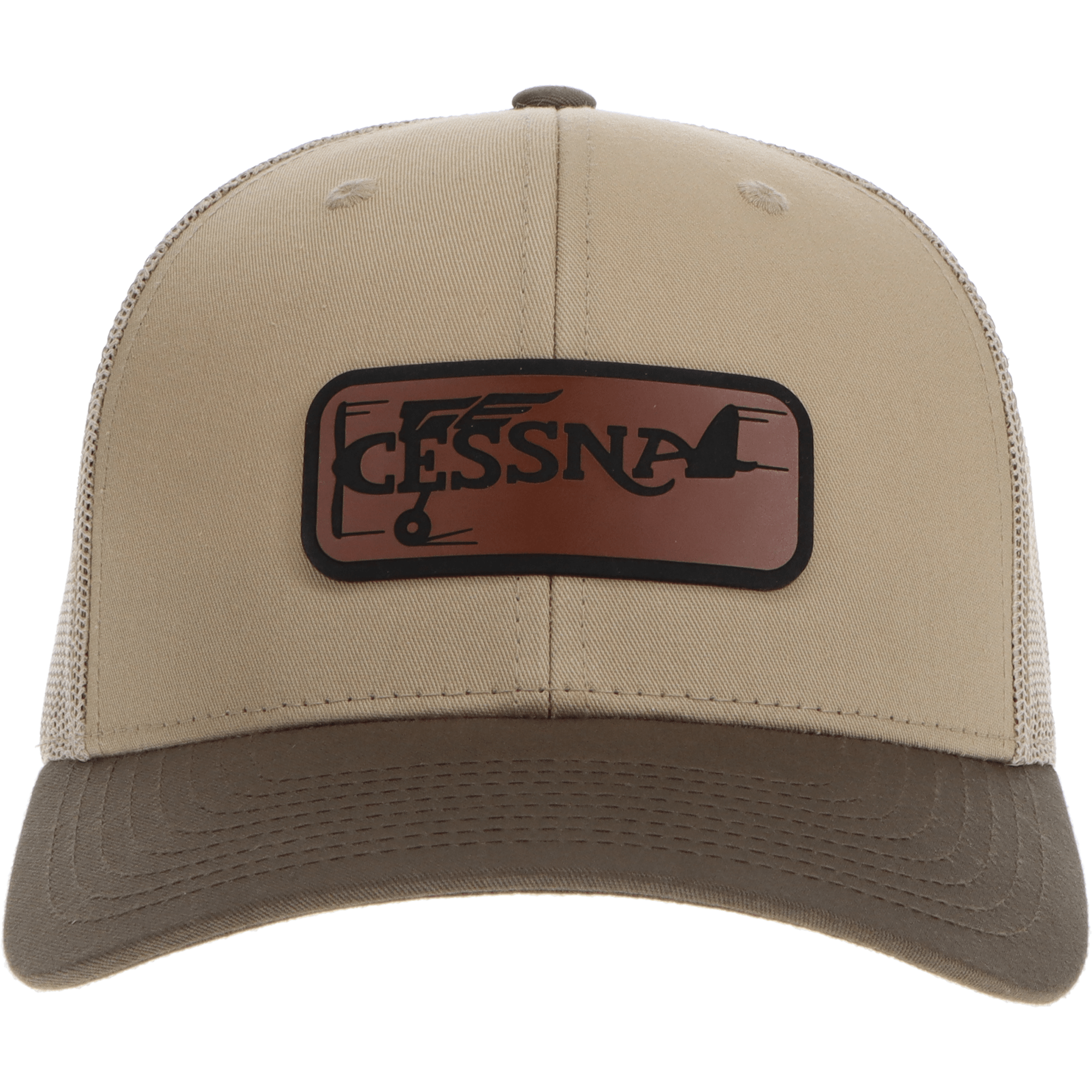 Aeroplane Apparel Company Headwear Khaki/Chocolate Chip Cessna 20's Logo Heritage Trucker Hat - Buckskin