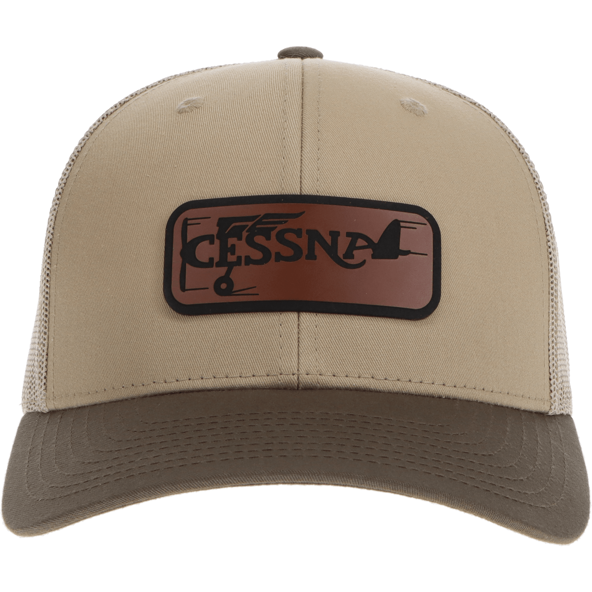 Aeroplane Apparel Company Headwear Khaki/Chocolate Chip Cessna 20's Logo Richardson 112 Heritage Trucker Hat - Buckskin
