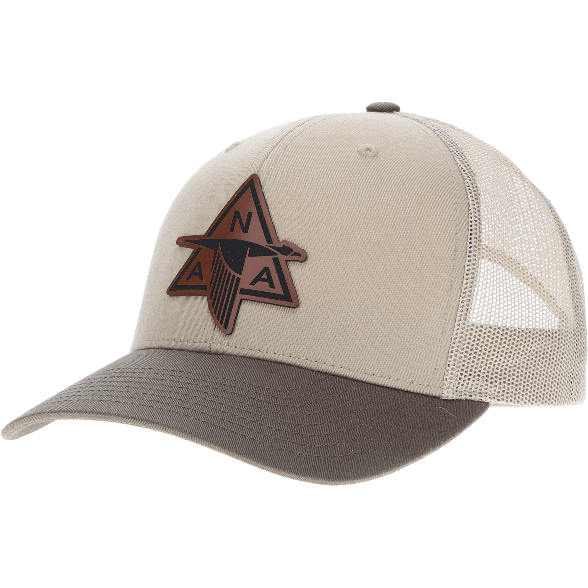 Aeroplane Apparel Company Headwear Khaki/Chocolate Chip North American Aviation Logo Heritage Trucker Hat - Walnut