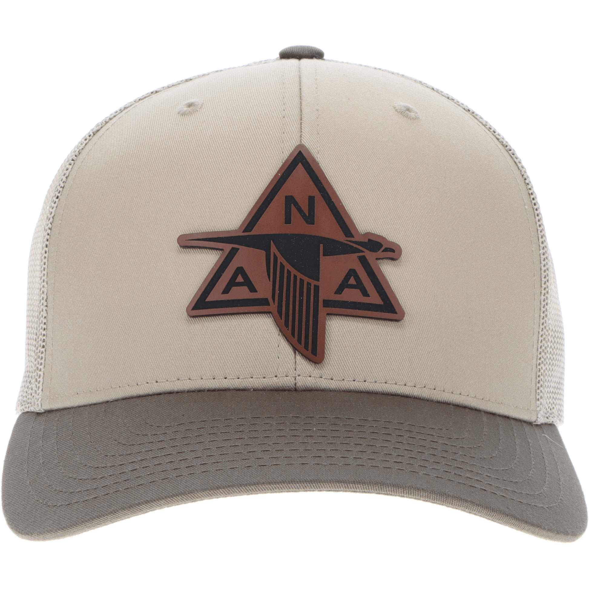 Aeroplane Apparel Company Headwear Khaki/Chocolate Chip North American Aviation Logo Heritage Trucker Hat - Walnut