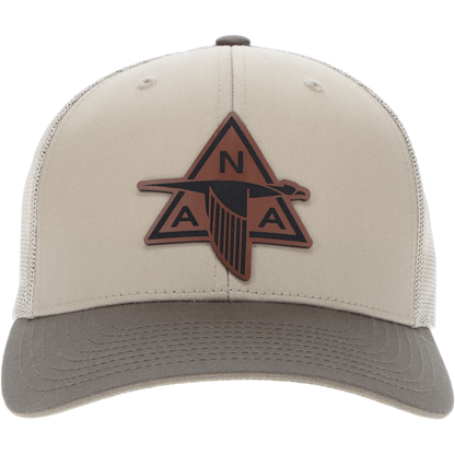Aeroplane Apparel Company Headwear Khaki/Chocolate Chip North American Aviation Logo Heritage Trucker Hat - Walnut