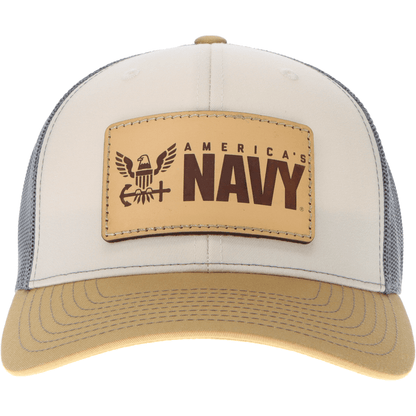 Aeroplane Apparel Company Headwear Mink Beige/Charcoal/Amber Gold U.S. Navy "America's Navy" Signature Trucker Hat - Natural