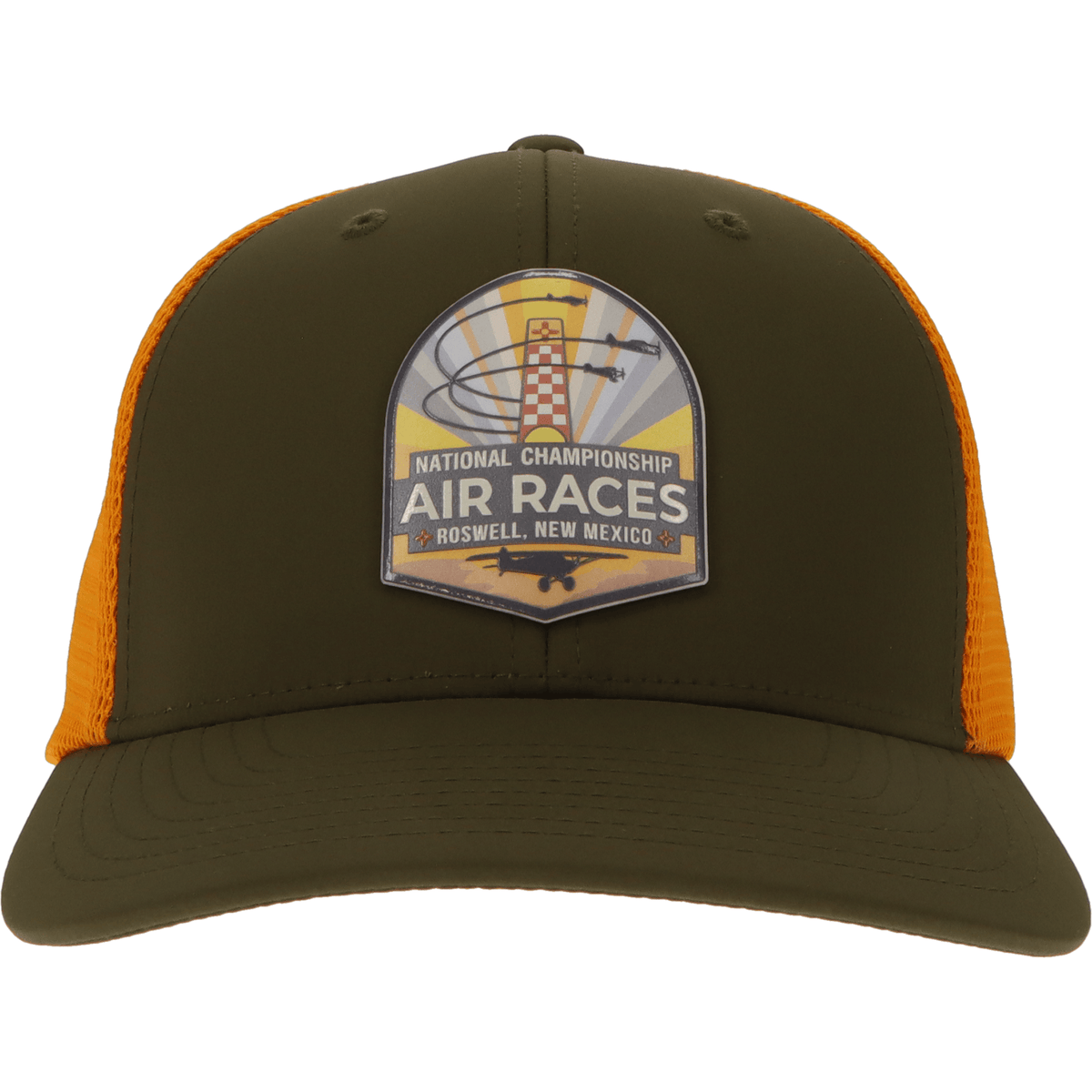 Roswell Air Races Headwear Moss Green/Vivid Orange High Desert Sunburst Roswell Air Races Richardson 173 Trucker Hat