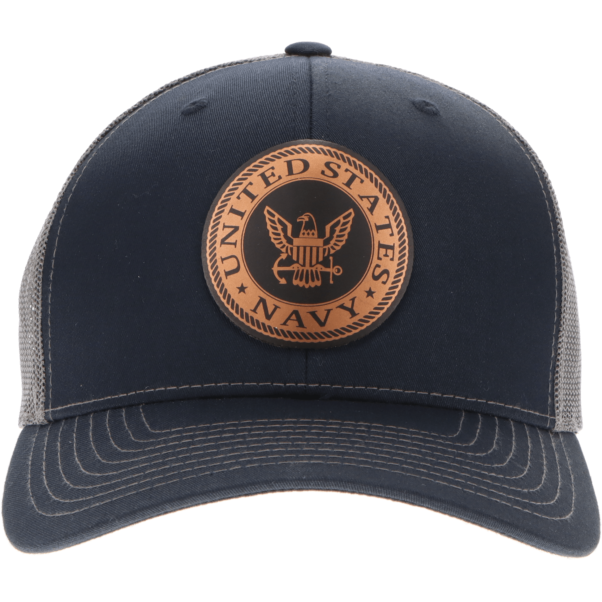 Aeroplane Apparel Company Headwear Navy/Charcoal U.S. Navy Crest Heritage Trucker Hat - Chrome