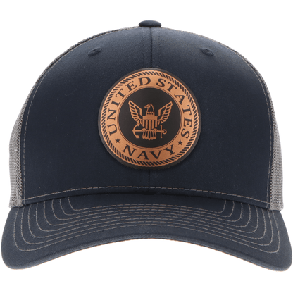 Aeroplane Apparel Company Headwear Navy/Charcoal U.S. Navy Crest Heritage Trucker Hat - Chrome