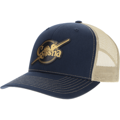 Aeroplane Apparel Company Headwear Navy/Khaki Cessna 40's Logo Heritage Trucker Hat - Gold