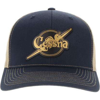 Aeroplane Apparel Company Headwear Navy/Khaki Cessna 40's Logo Heritage Trucker Hat - Gold