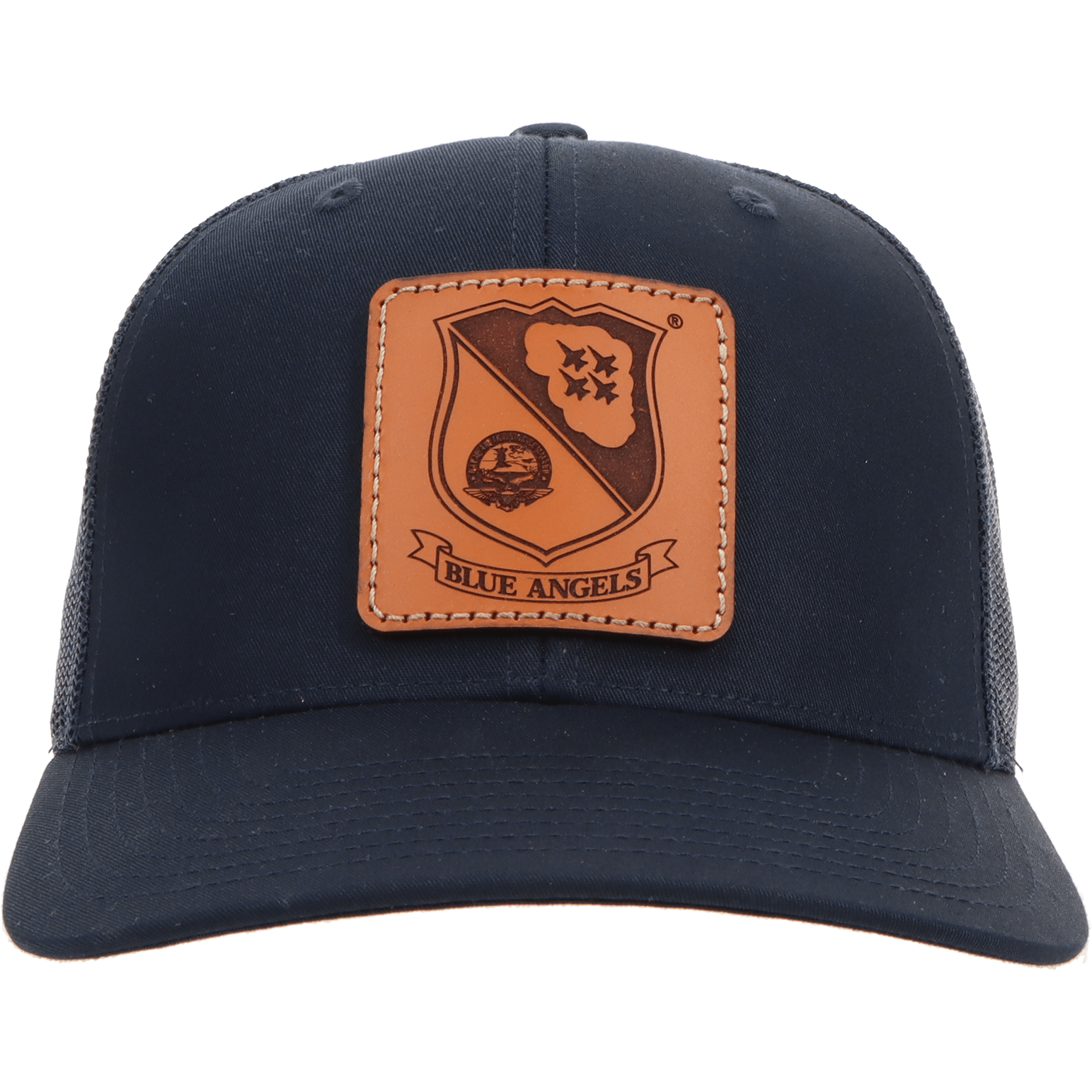 Aeroplane Apparel Company Headwear Navy U.S. Navy Blue Angels Crest Square Signature Trucker Hat - Bison