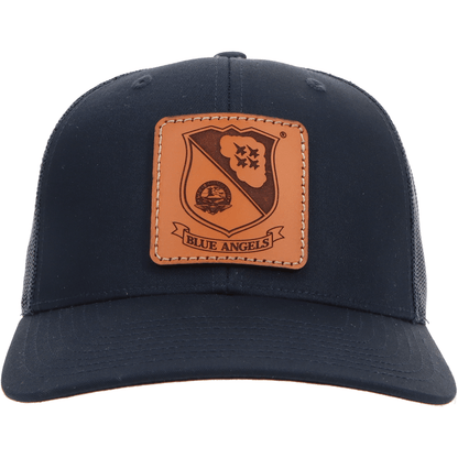 Aeroplane Apparel Company Headwear Navy U.S. Navy Blue Angels Crest Square Signature Trucker Hat - Bison