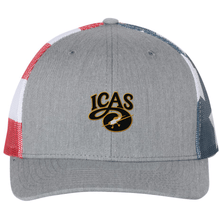 Aeroplane Apparel Company Headwear OSFA / Heather Grey / Stars & Stripes ICAS Richardson 112PM Printed Mesh Trucker Hat