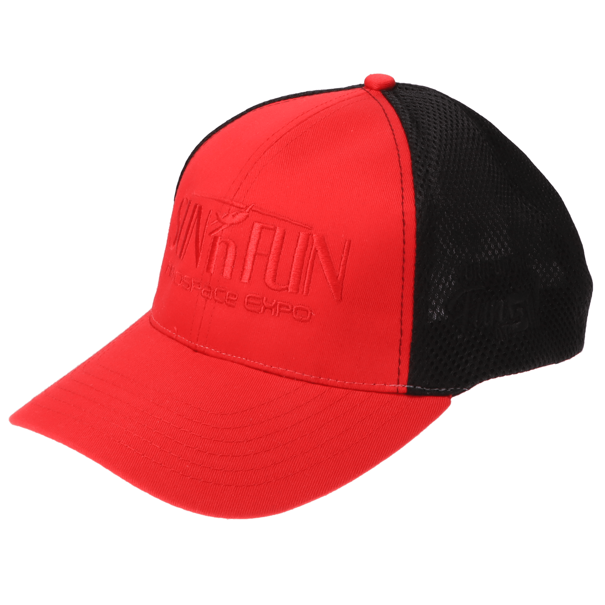 SUN 'n FUN Headwear Red/Black SUN 'n FUN Red/Black Structured Cap OSFM w/Turn Up The Fun for 51 Red Embroidery