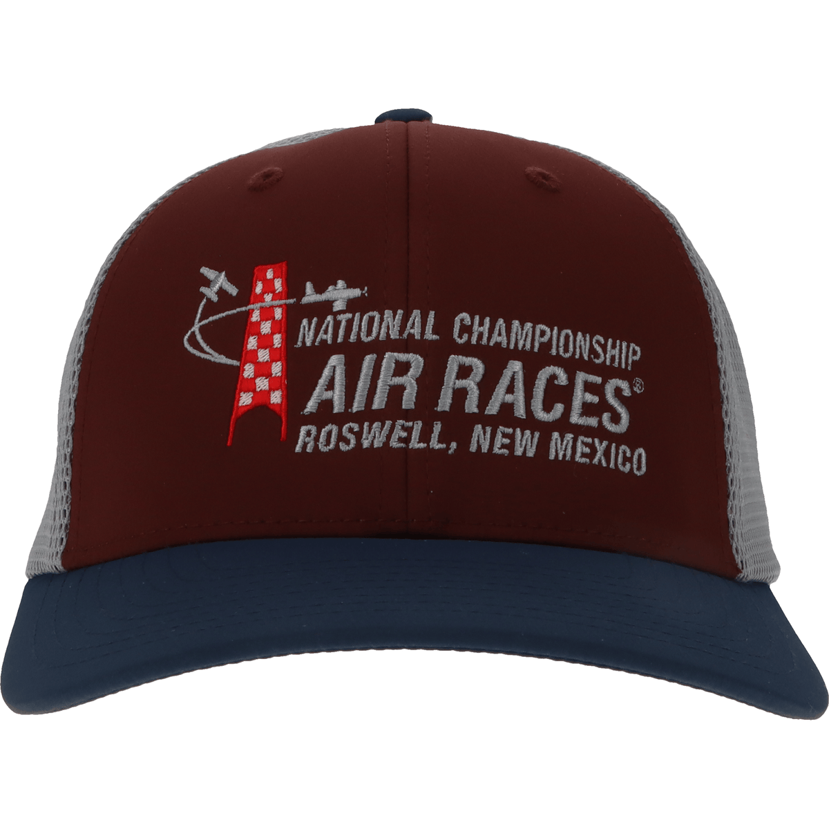 Roswell Air Races Headwear Red Mahogany/Medium Grey/Insignia Blue Roswell Air Races Richardson 173 Hood River Performance Trucker Hat