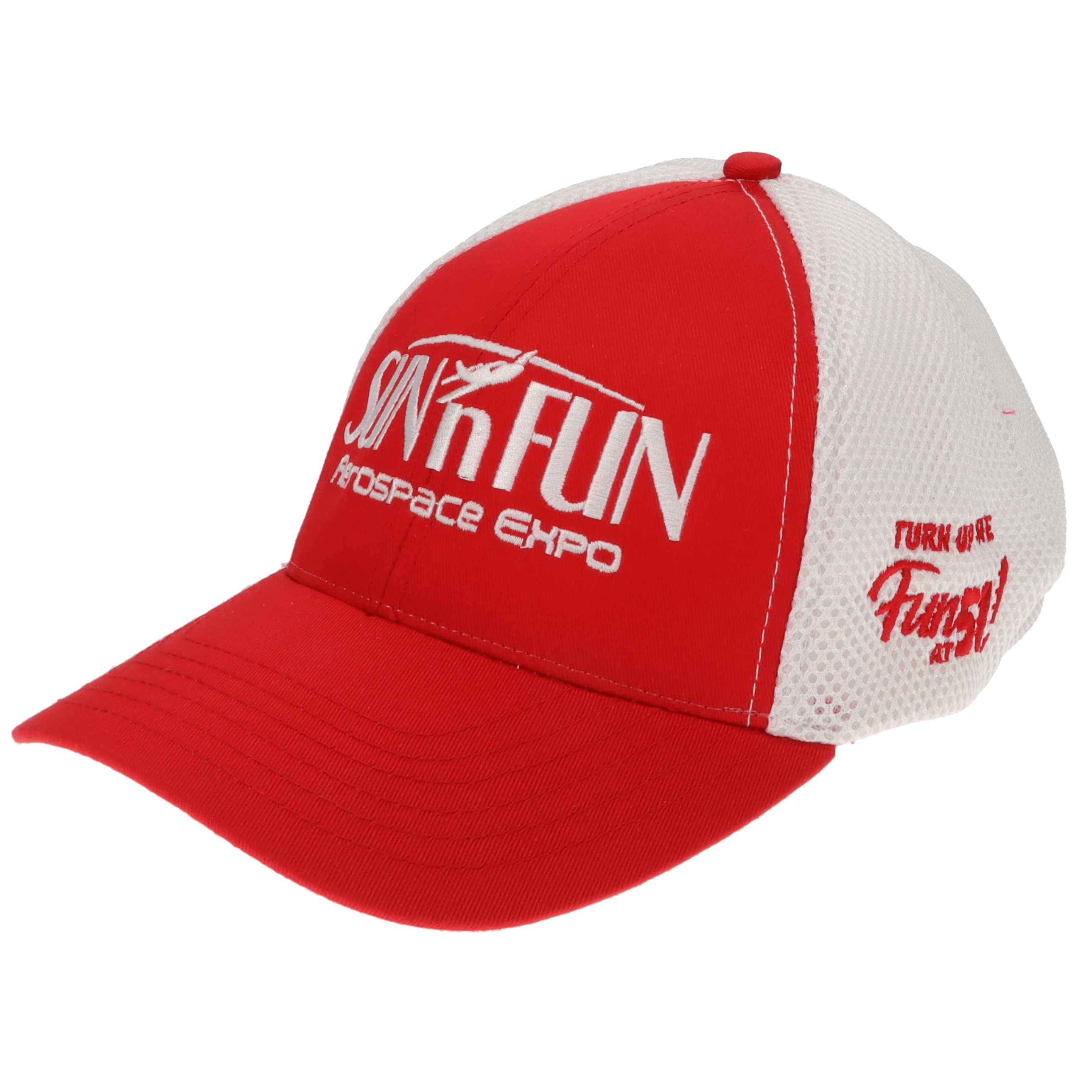 SUN 'n FUN Headwear Red/White SUN 'n FUN Red/White Structured Cap OSFM w/Turn Up The Fun for 51 White Embroidery