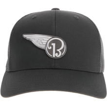 Aeroplane Apparel Company Headwear Solid Charcoal Beechcraft Half Wing Logo Velocity Trucker Hat - Pewter
