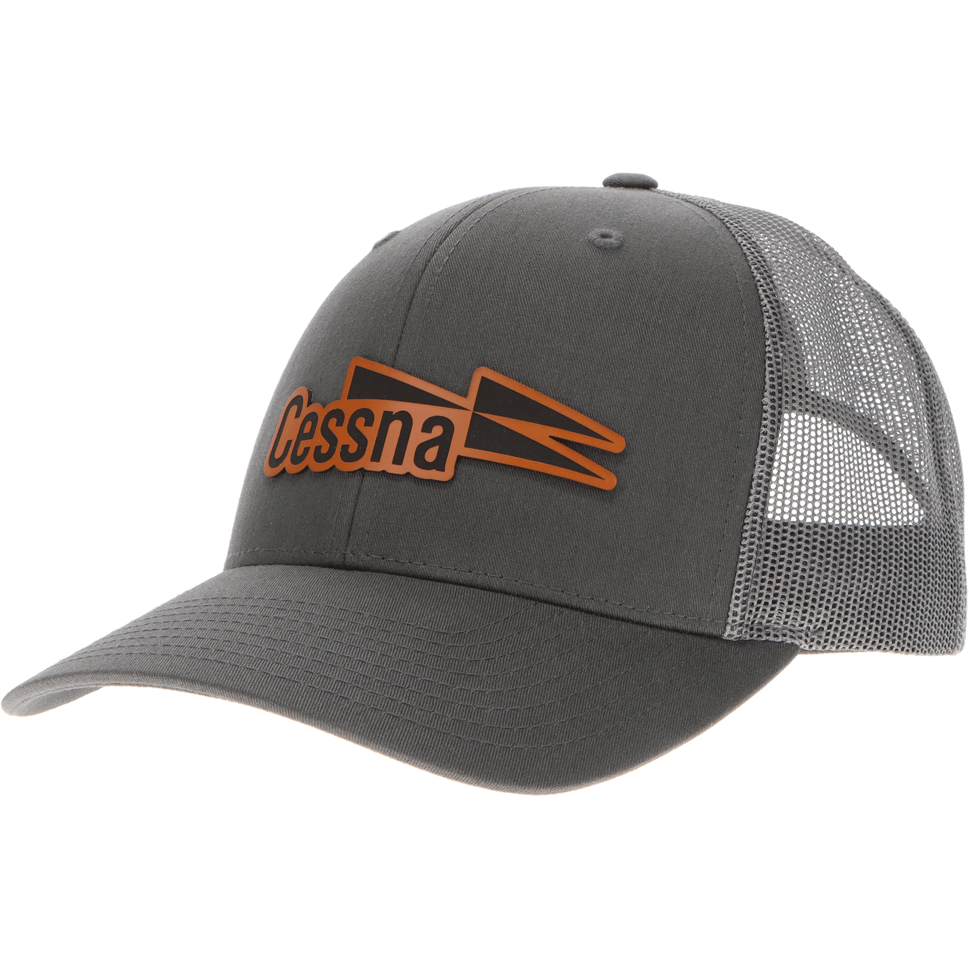 Aeroplane Apparel Company Headwear Solid Charcoal Cessna 70's Logo Heritage Trucker Hat - Buckskin