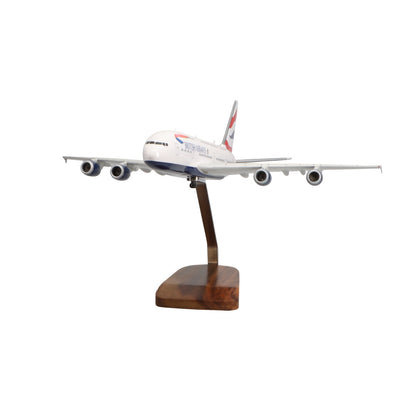 Airbus A380 British Airways modelo grande de caoba