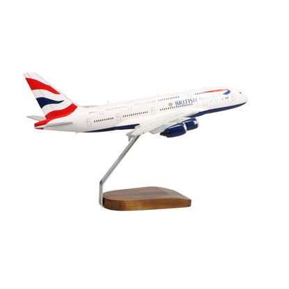Airbus A380 British Airways modelo grande de caoba