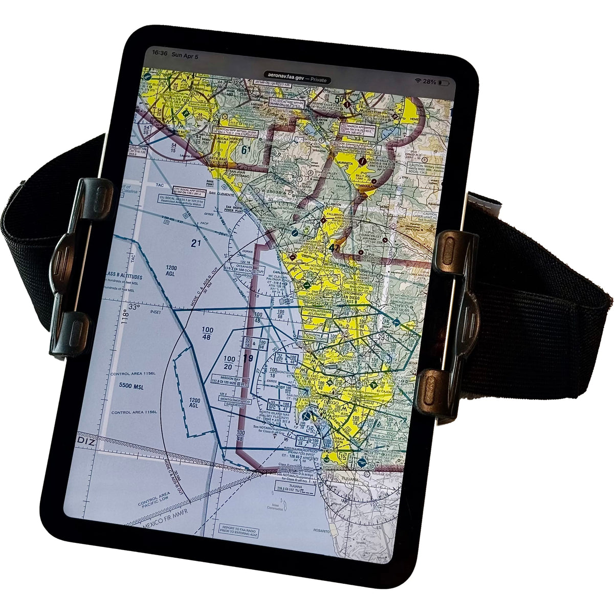MyClip Inc Kneeboards MyClip Aviation Leg Strap with Dual Orientation for iPad and Tablets