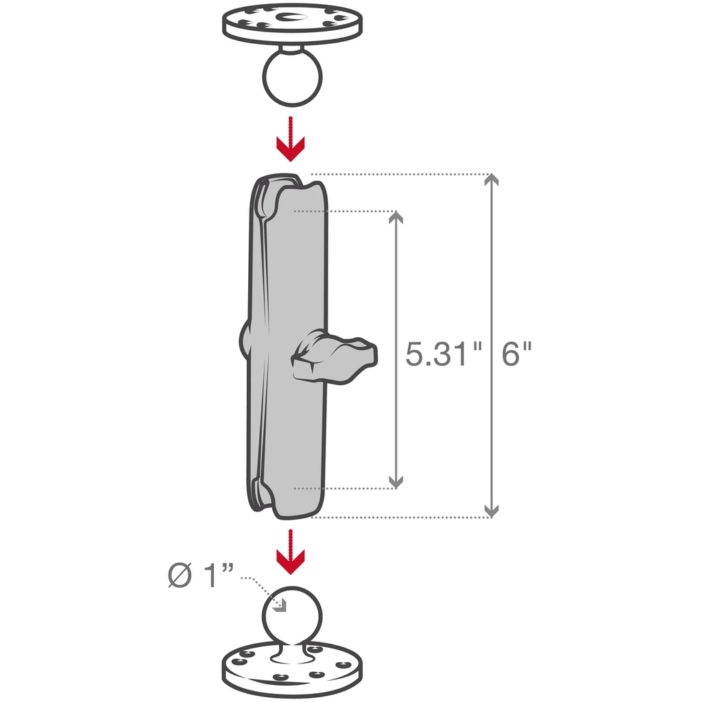 Montage Halterungsarm Für 1 Durchmesser SPOD RAM-B-201U Ram Mount Double Socket Arm For 1 Inch Ball Bases 39518 Montage Halterungsarm Für 1 Durchmesser SPOD RAM-B-201U Ram Mount Double Socket Arm For 1 Inch Ball Bases 39518