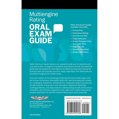 ASA Multi-Engine Rating ASA Multiengine Rating Oral Exam Guide 10th Edition
