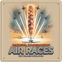 2026 Official Poster Roswell Air Races metal sign featuring the full event poster artwork