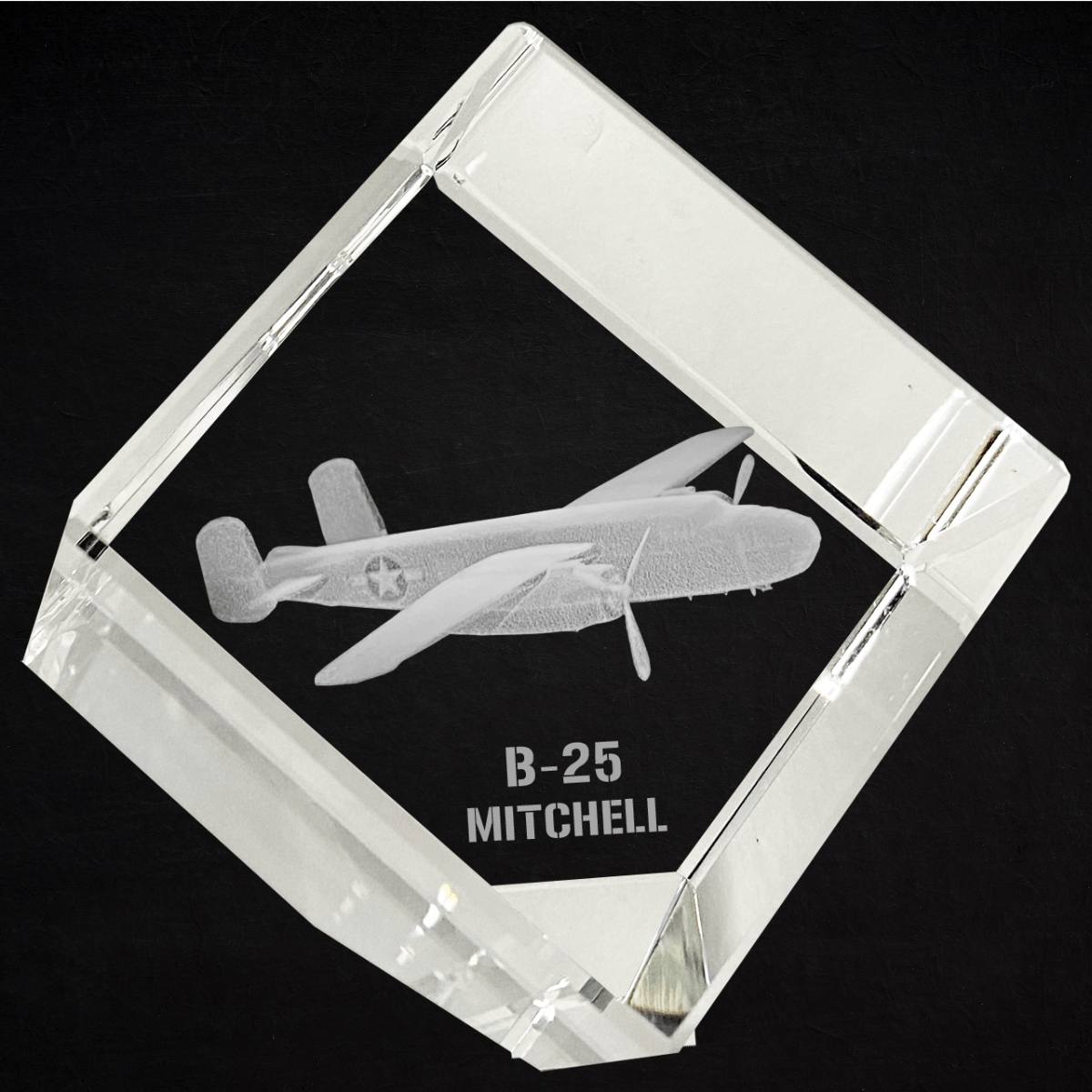 Etched Memory Office Etched Memory B-25 Mitchell 3D Diamond Cube