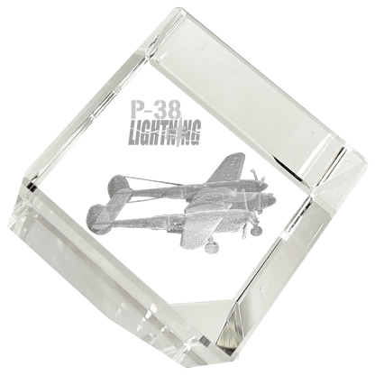 Etched Memory Office Etched Memory P-38 Lightning 3D Diamond Cube