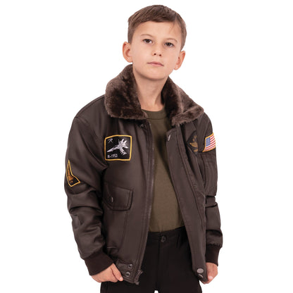 Rothco Outerwear XSmall / Brown Kids WWII Aviator Flight Jacket