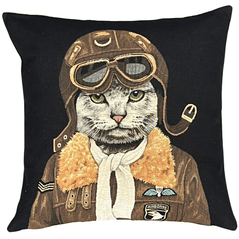 Art of the Loom Pillow Cat Airborne Aviation Pillow Covers
