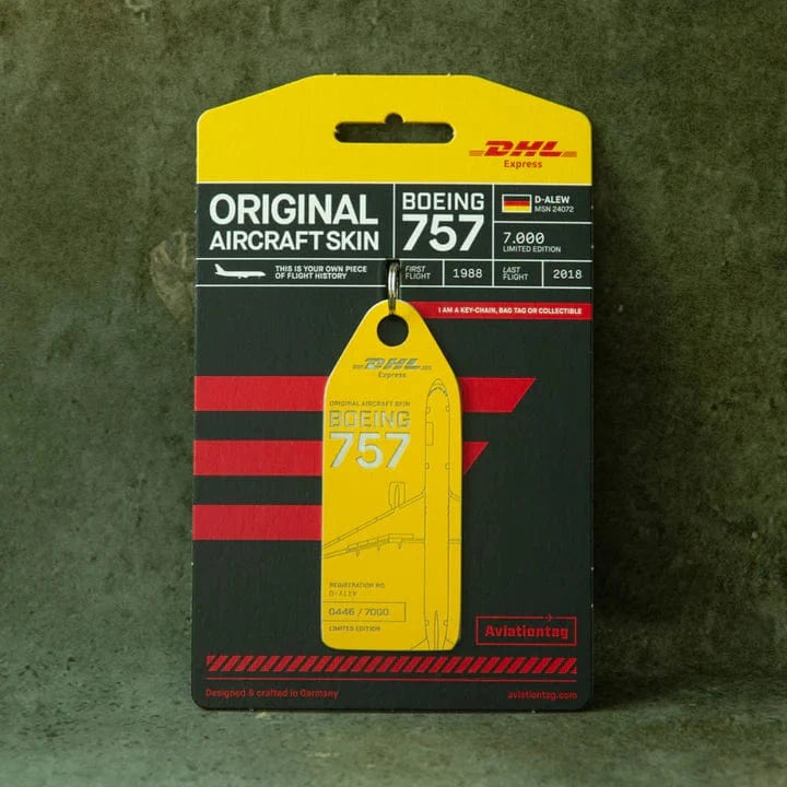 Aviationtag Pins Patches Lanyards Keychains DHL Boeing 757 (D-ALEW) Aviation Tag