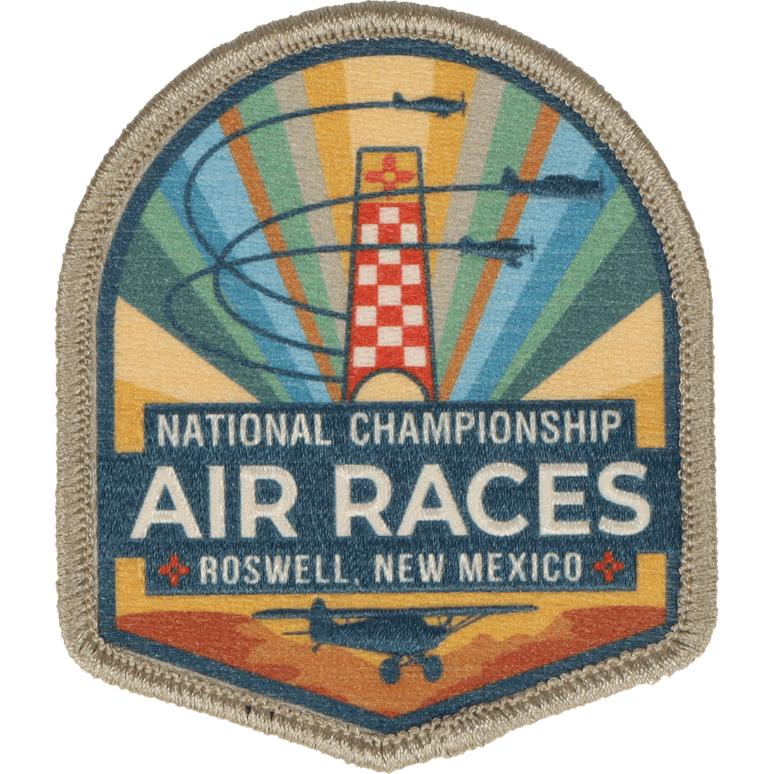 Roswell Air Races Pins Patches Lanyards Keychains High Desert Sunburst Roswell Air Races Patch