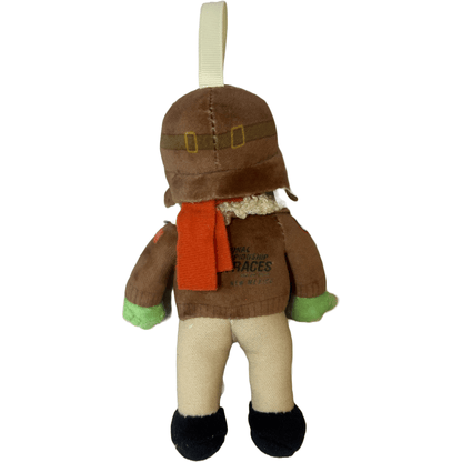 Roswell Air Races Elrod alien mascot plush keychain, portable airshow souvenir with fabric loop clip