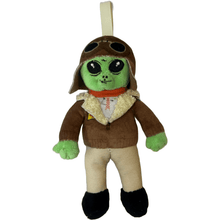 Roswell Air Races Elrod alien mascot mini plush keychain with aviator goggles and bomber jacket