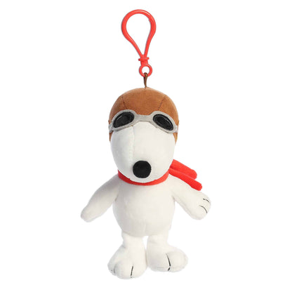 Snoopy Plush Flying Ace Snoopy Clip-On Plush 5" Keychain