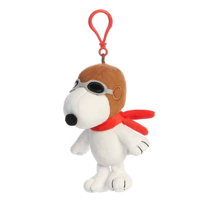 Snoopy Plush Flying Ace Snoopy Clip-On Plush 5" Keychain