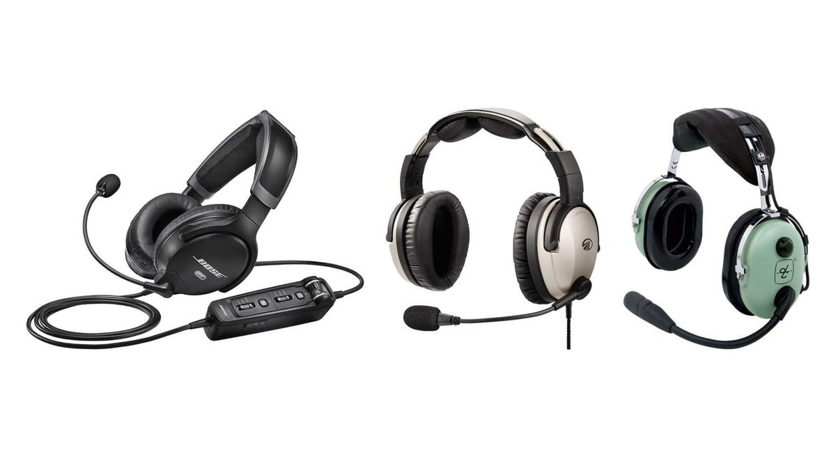 Bose A30, Lightspeed Zulu 3 and David Clark H10-13.4 aviation headsets