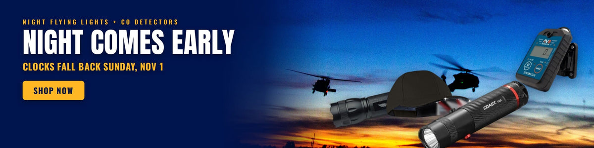 Night comes early: clocks fall back Sunday, November 1. Pilot flashlights, a lighted cap and CO detectors. Shop now.