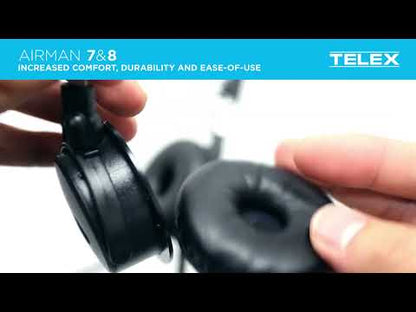 Fone de ouvido Telex Airman 8 XLR leve ANR Airbus Pro Pilot