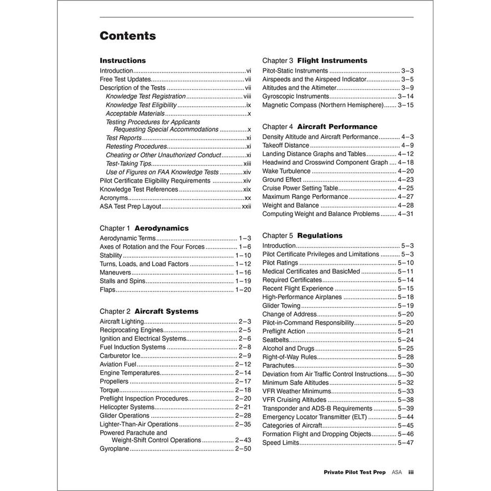 ASA Private Pilot ASA 2027-2028 Private Pilot Test Prep: Book + Prepware Online Practice Tests
