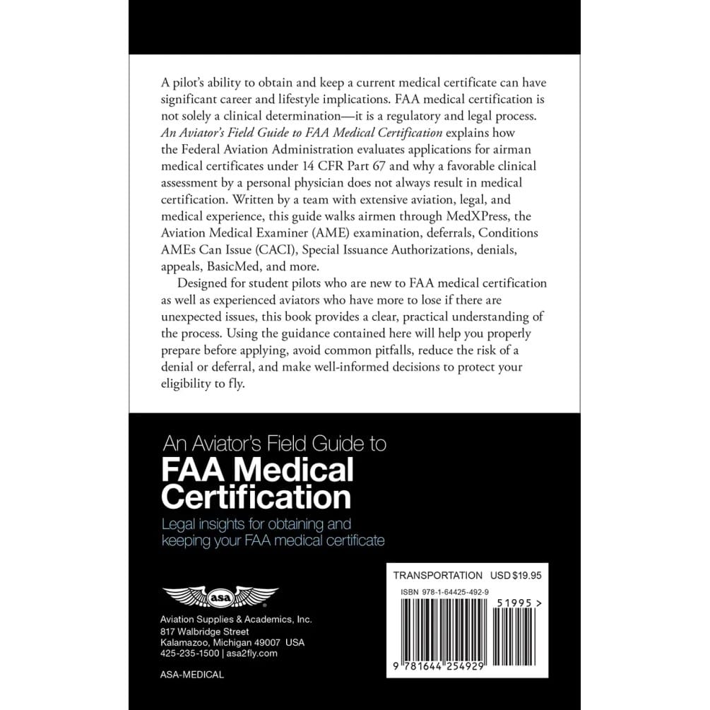 ASA Private Pilot ASA An Aviator's Field Guide to FAA Medical Certification