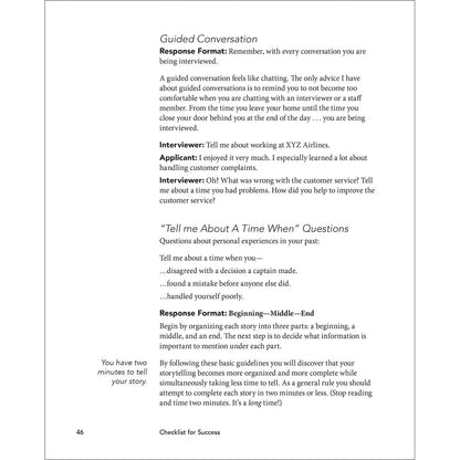 ASA Professional Pilot ASA Checklist for Success: A Pilot's Guide to the Successful Airline Interview