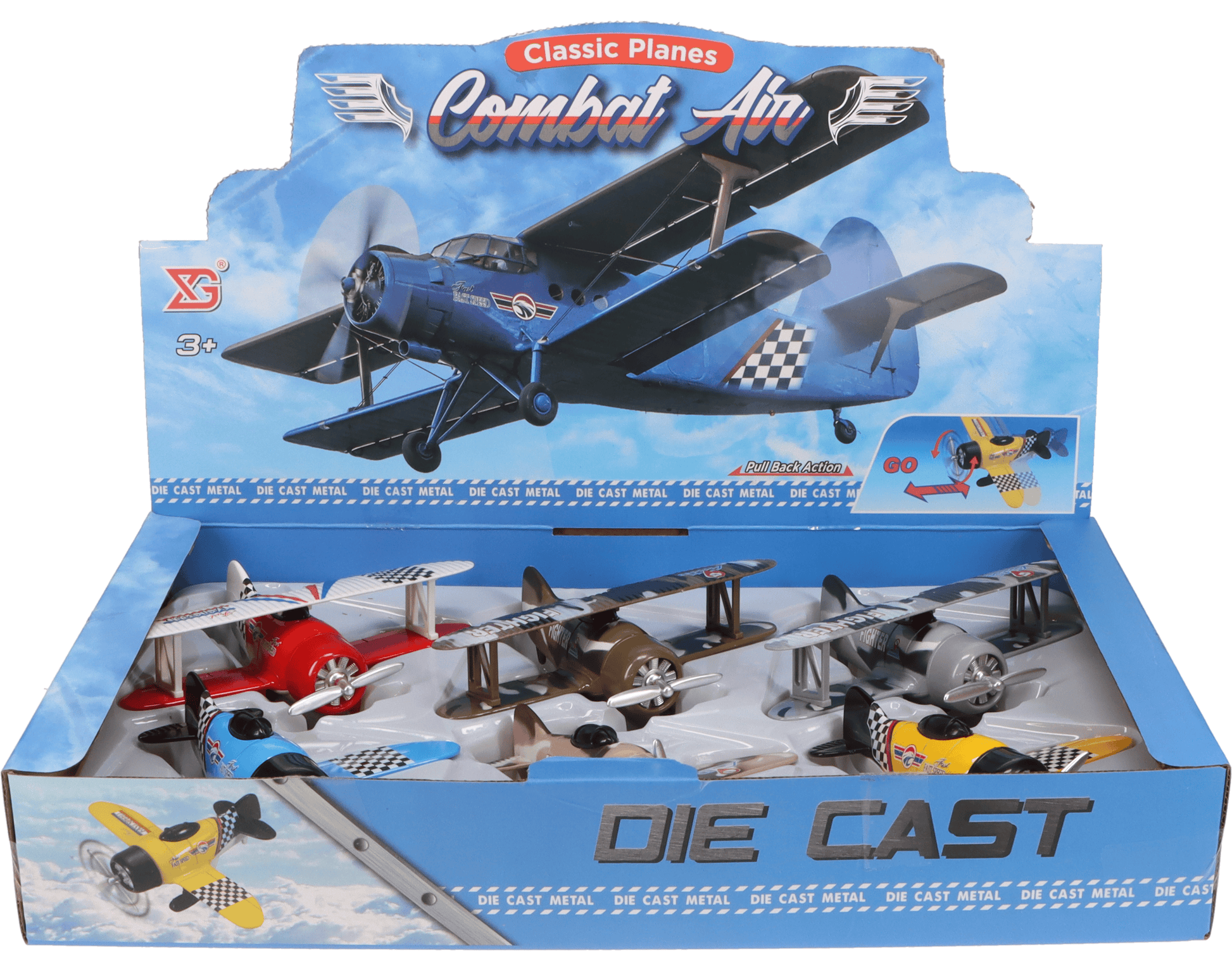Fun Stuff Inc. Pull Back Planes 5" Combat Air Classic Pullback Toy (1 Piece. Assorted Styles)